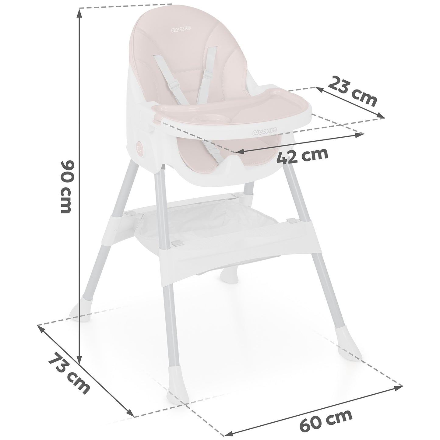 Ricokids Mani feeding chair pink