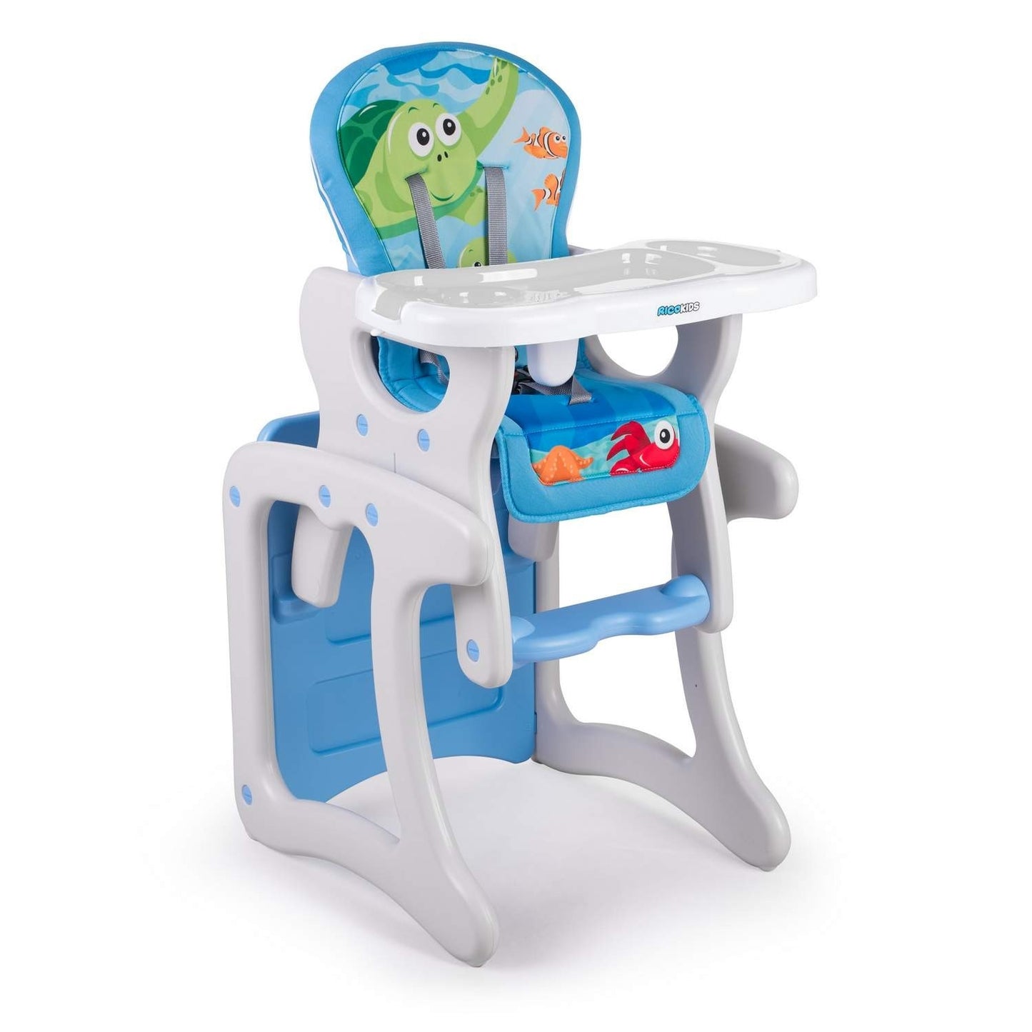Ricokids Teri 3in1 baby feeding chair, gray and blue