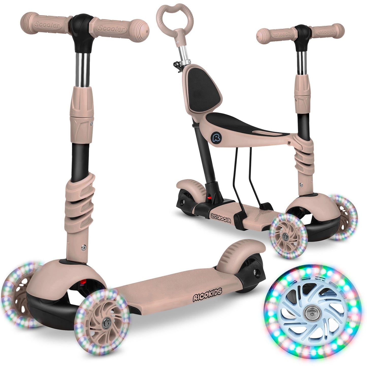 Ricokids Todi 3-Wheel Scooter - Beige