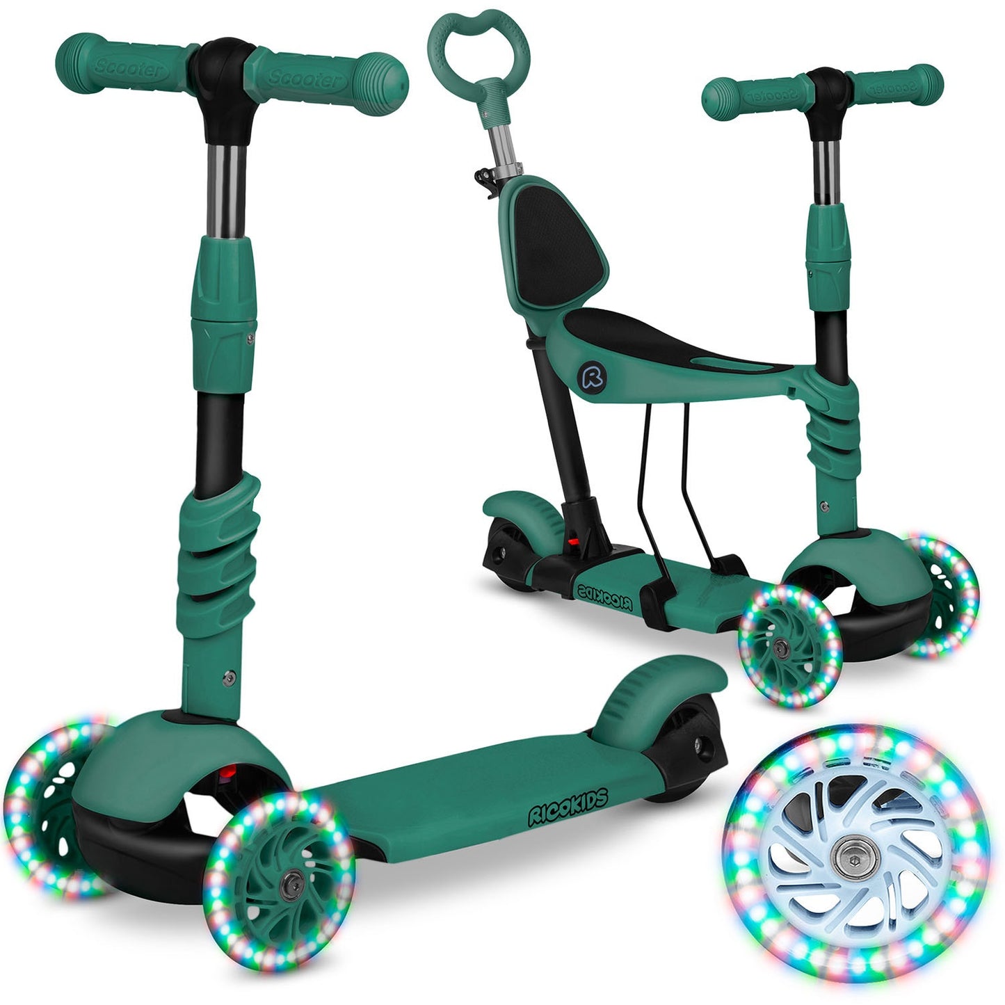 Ricokids Todi three-wheeled scooter - green