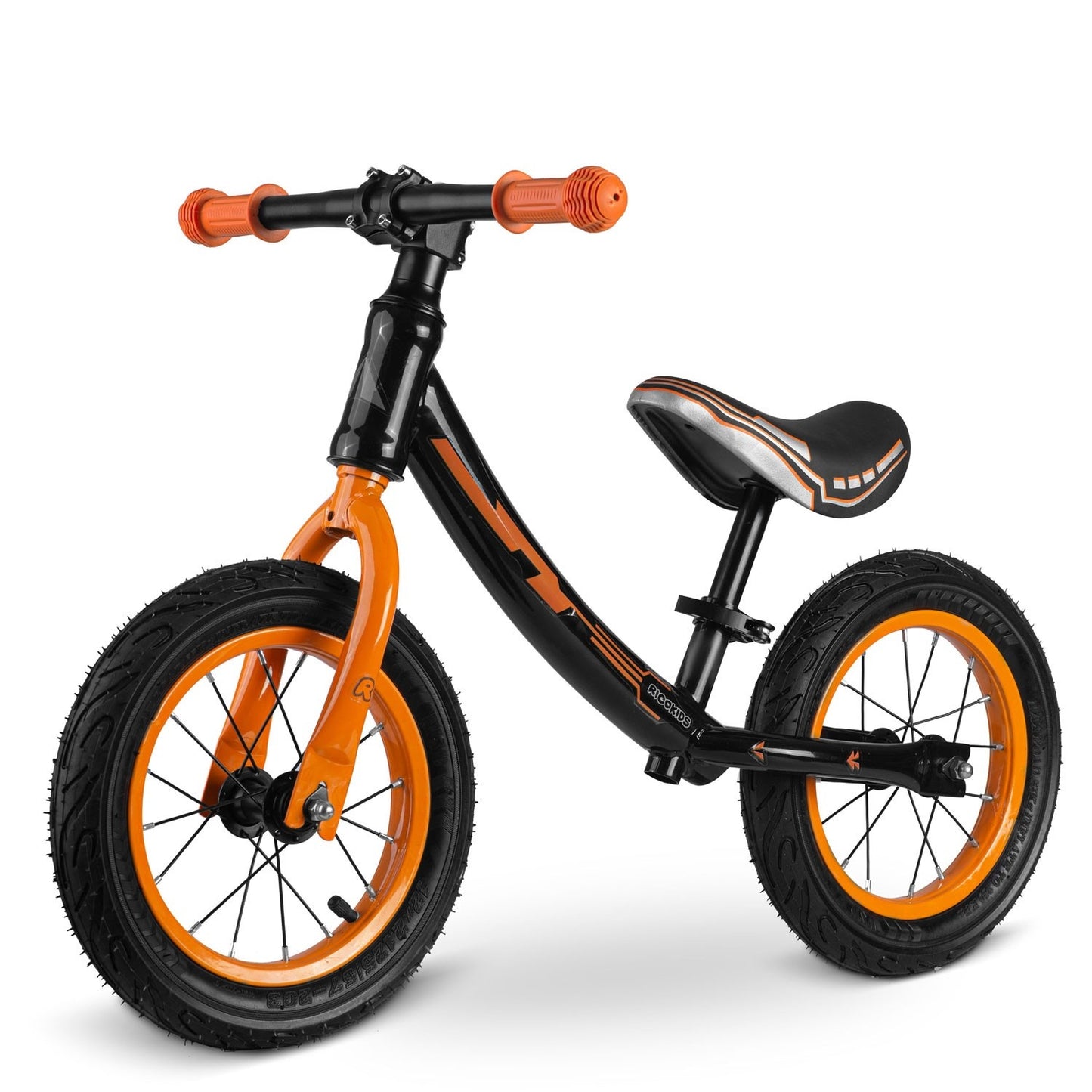 Ricokids balance bike for children black and orange