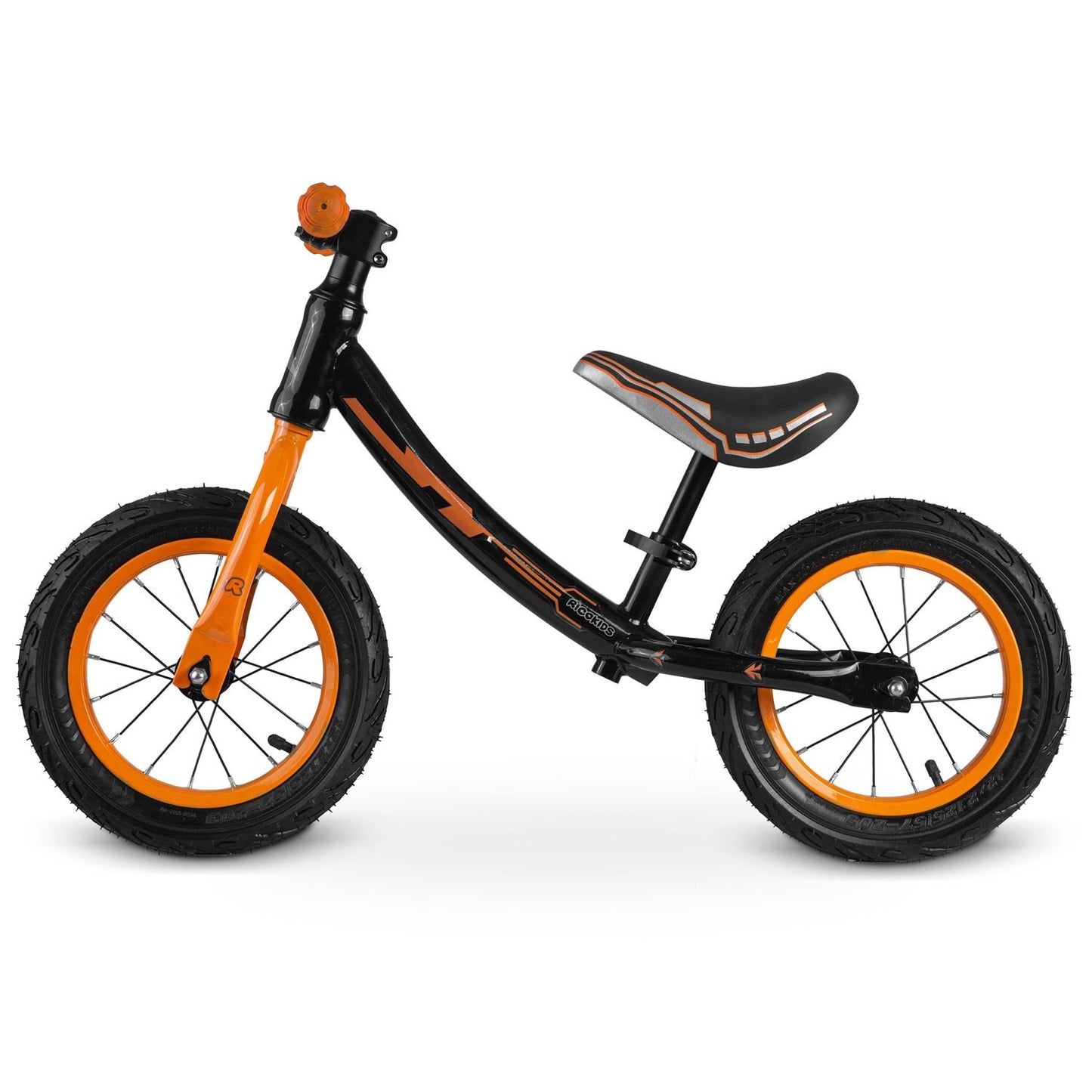 Ricokids balance bike for children black and orange
