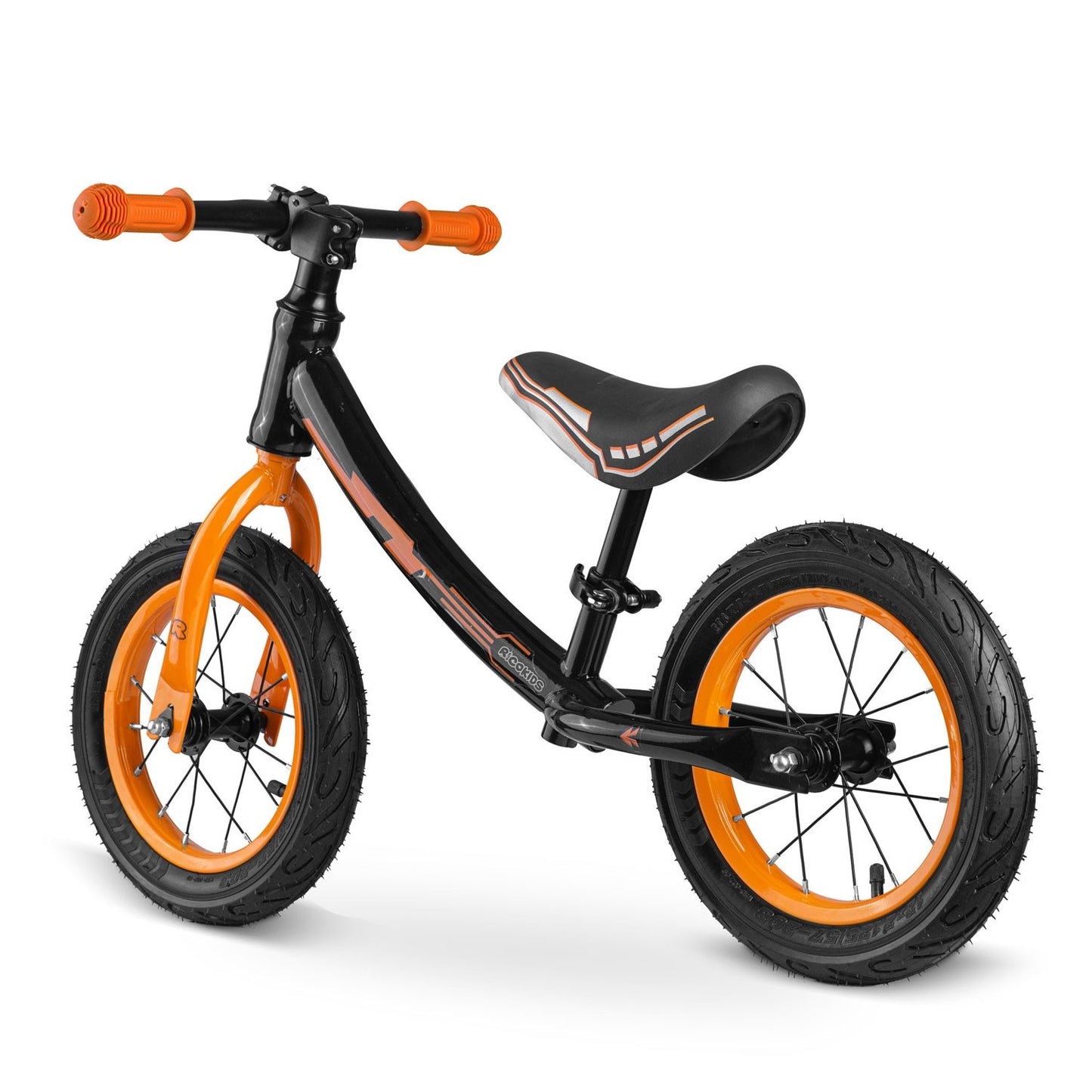 Ricokids balance bike for children black and orange