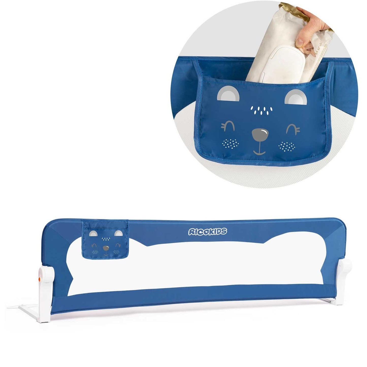 Ricokids blue bed guardrail 150x42x35cm