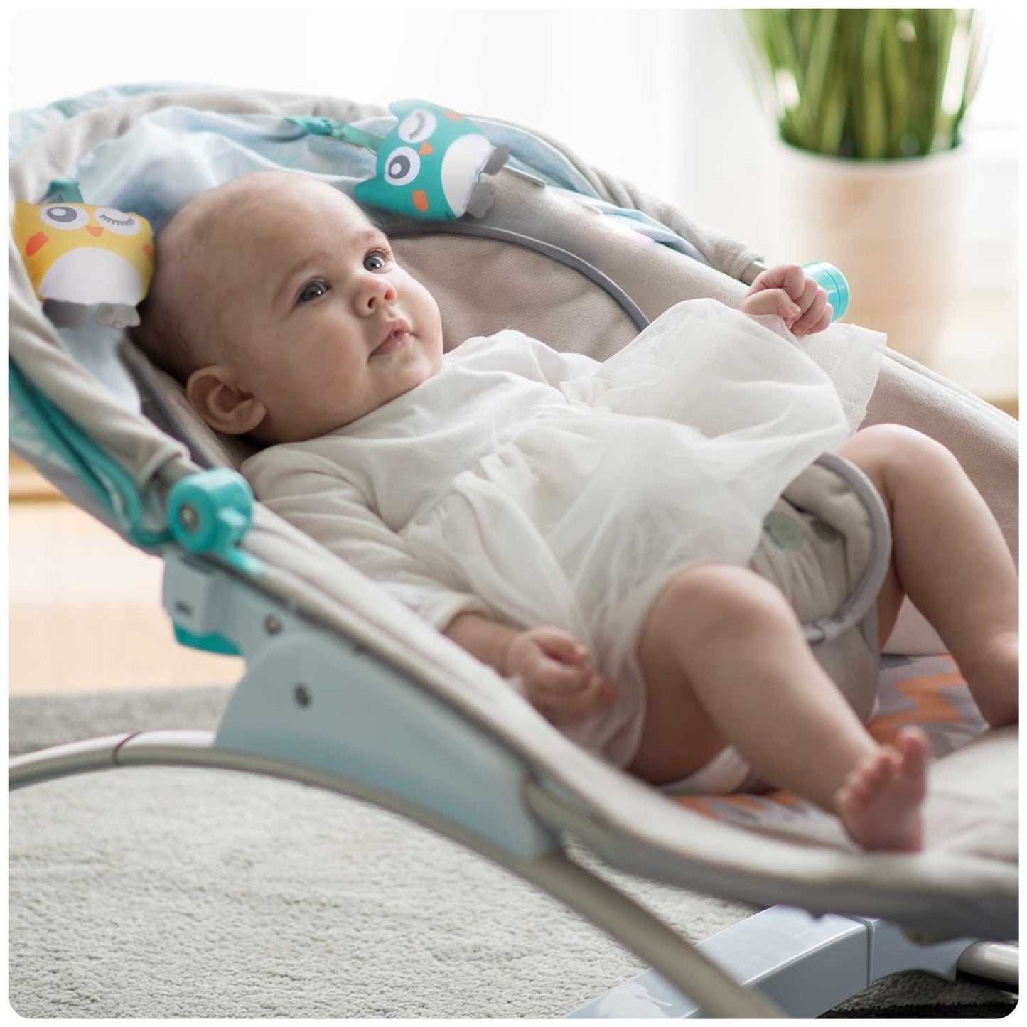 Ricokids bouncer with vibration and music - gray