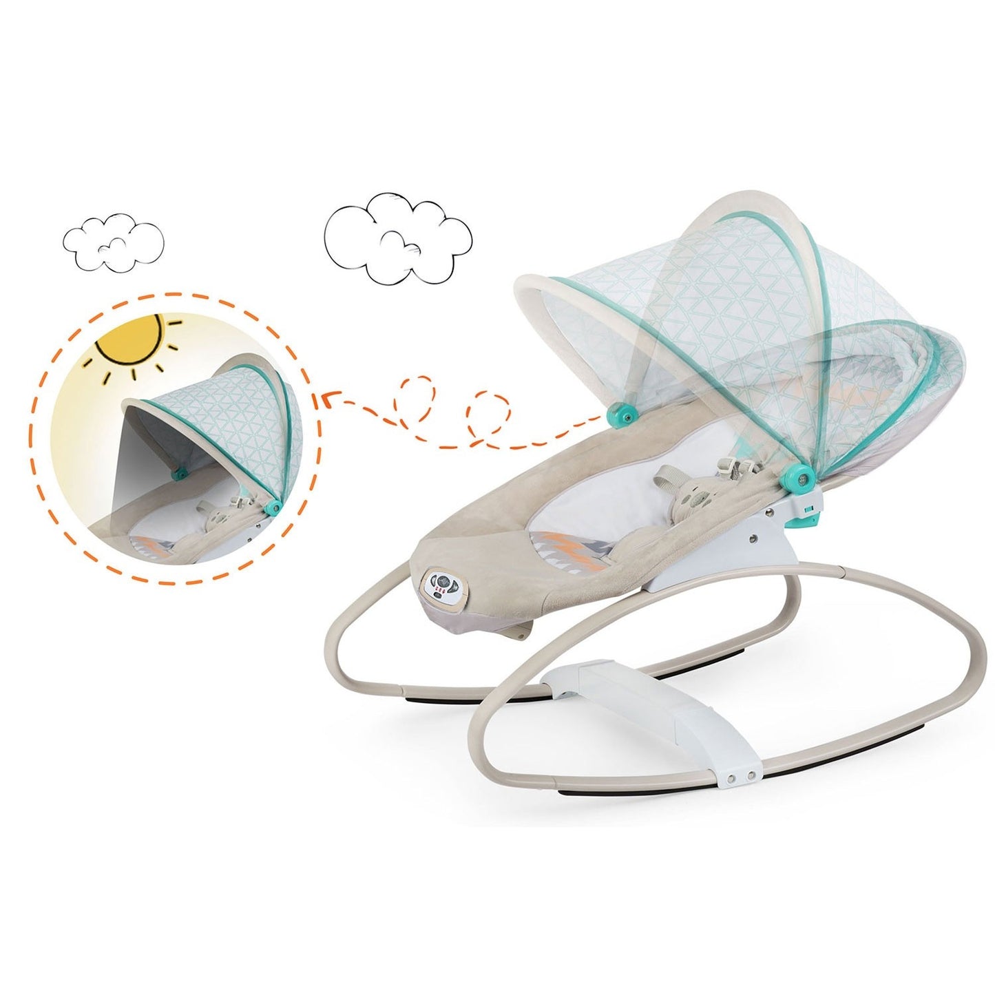 Ricokids bouncer with vibration and music - gray