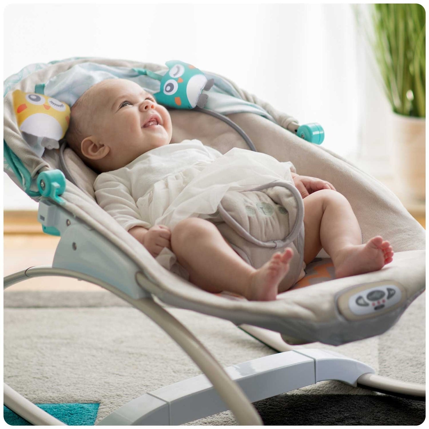 Ricokids bouncer with vibration and music - gray