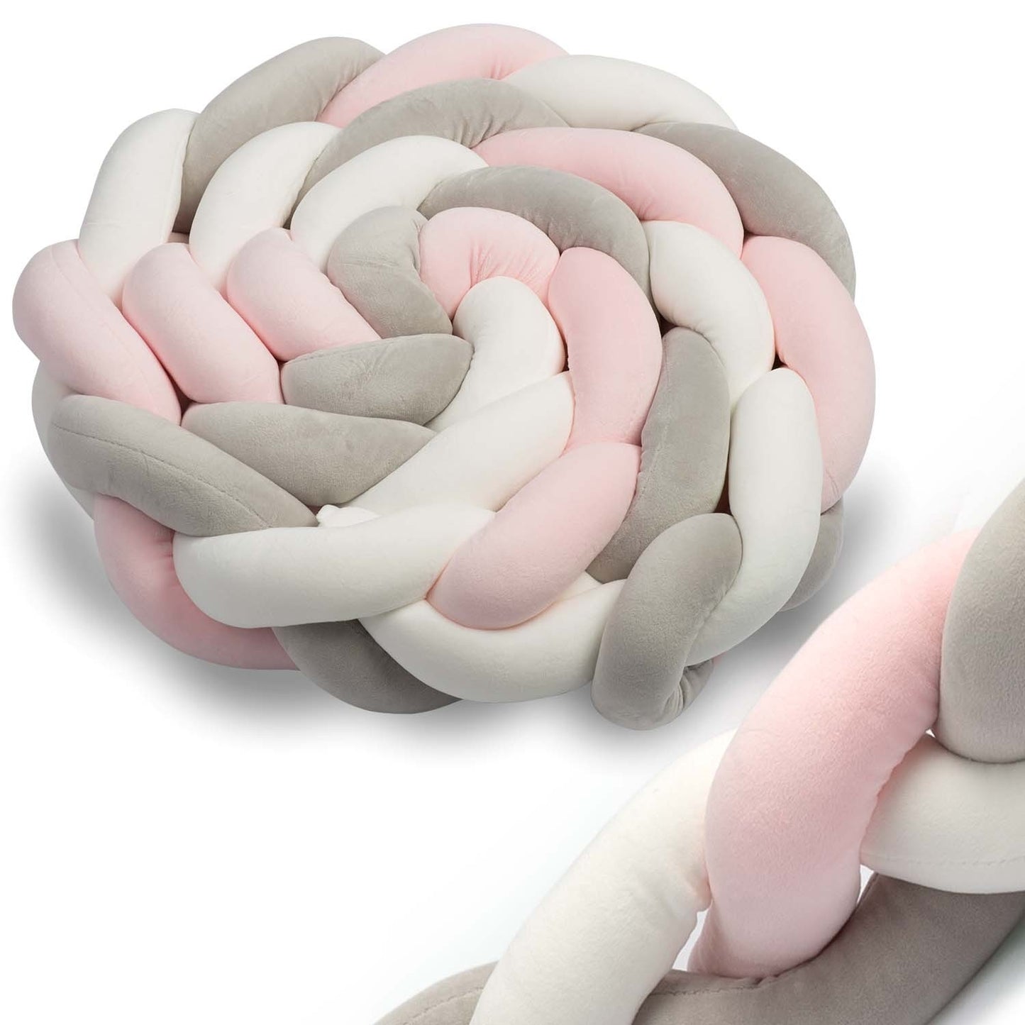 Ricokids crib wrap 2m - pink and gray