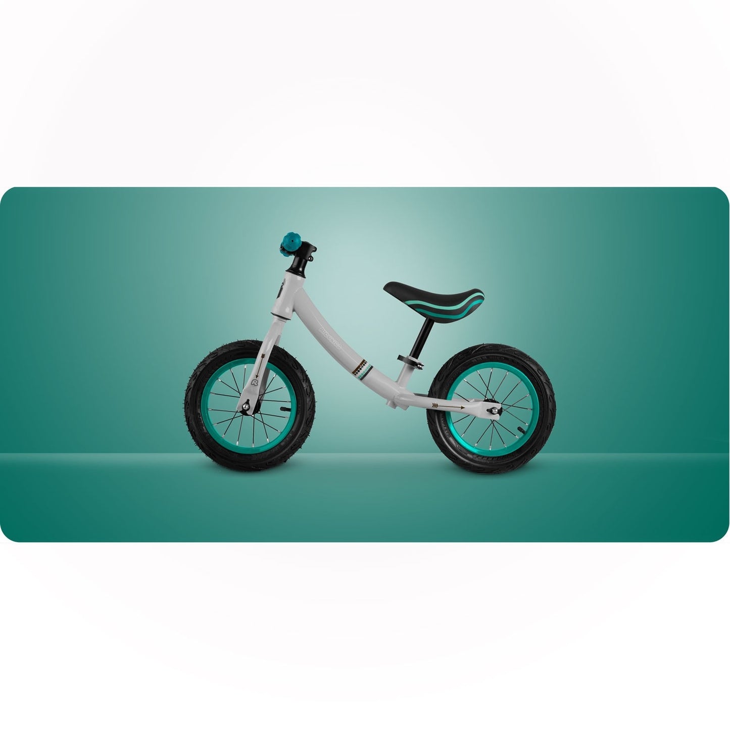 Ricokids gray-turquoise balance bike for children