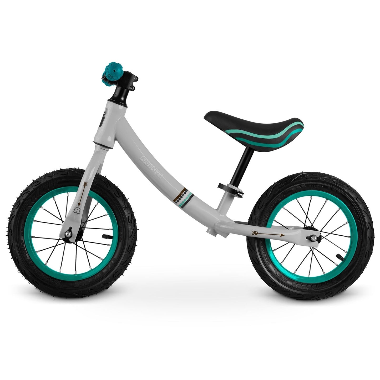 Ricokids gray-turquoise balance bike for children