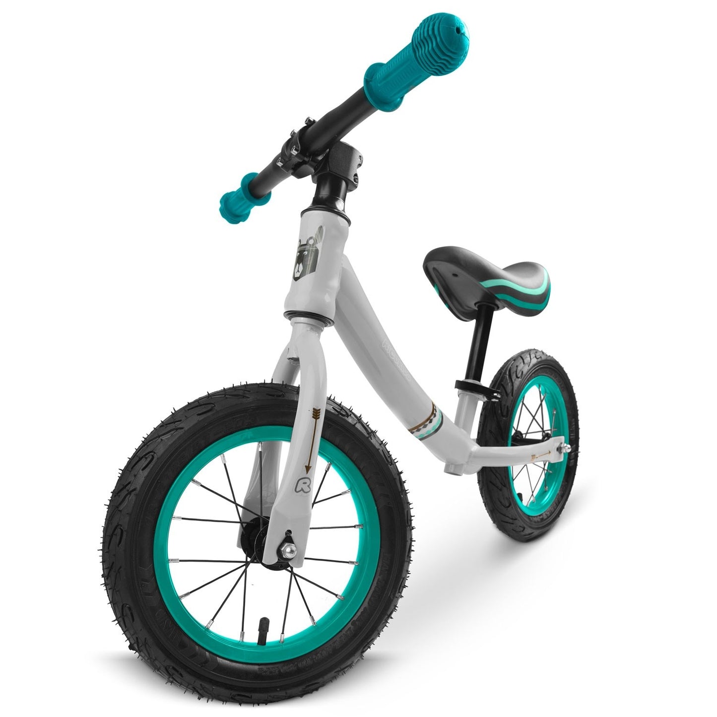 Ricokids gray-turquoise balance bike for children