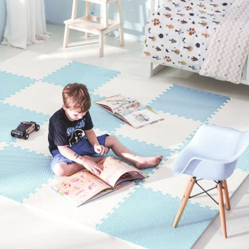 Ricokids large foam puzzle mat 60x60 cm 4 pcs blue and white