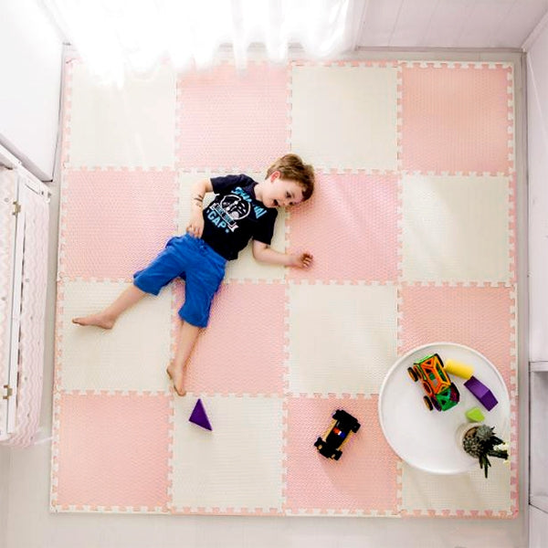 Ricokids large foam puzzle mat 60x60 cm 4 pcs. peach and white