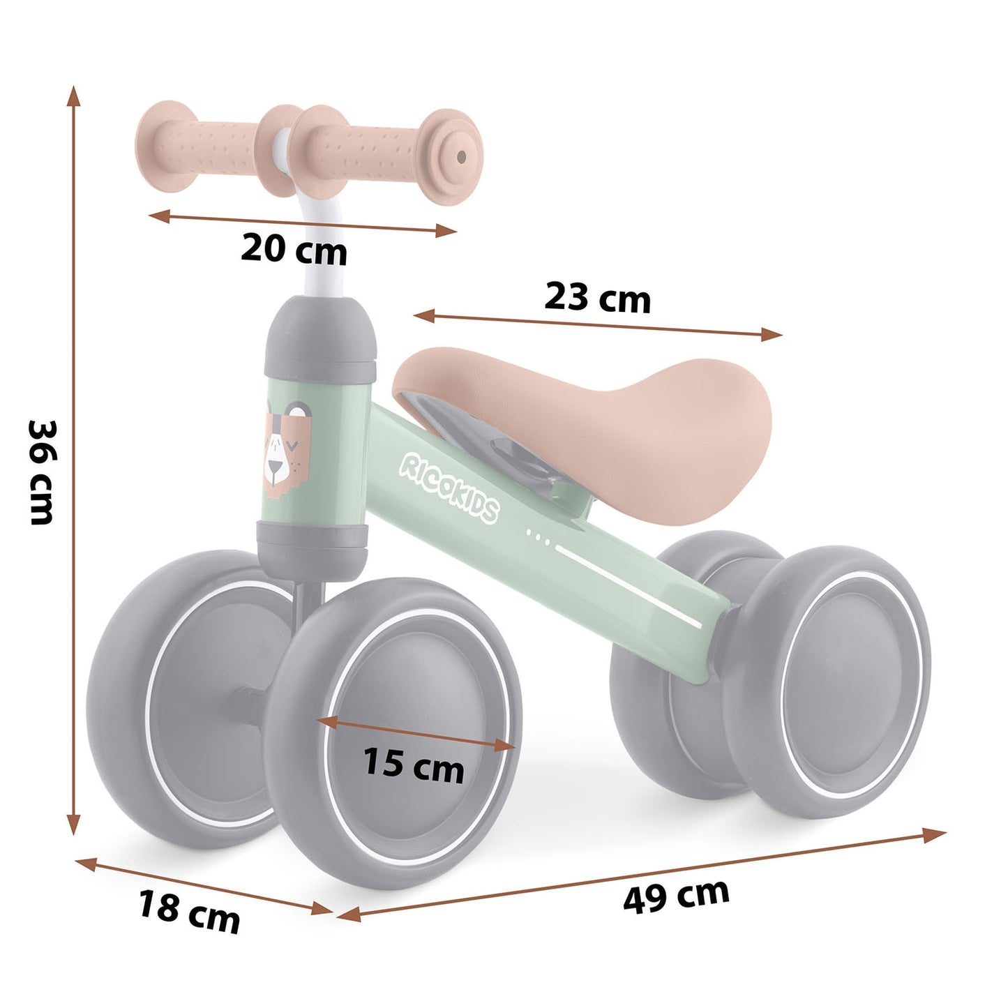 Ricokids three-wheeled balance bike for children