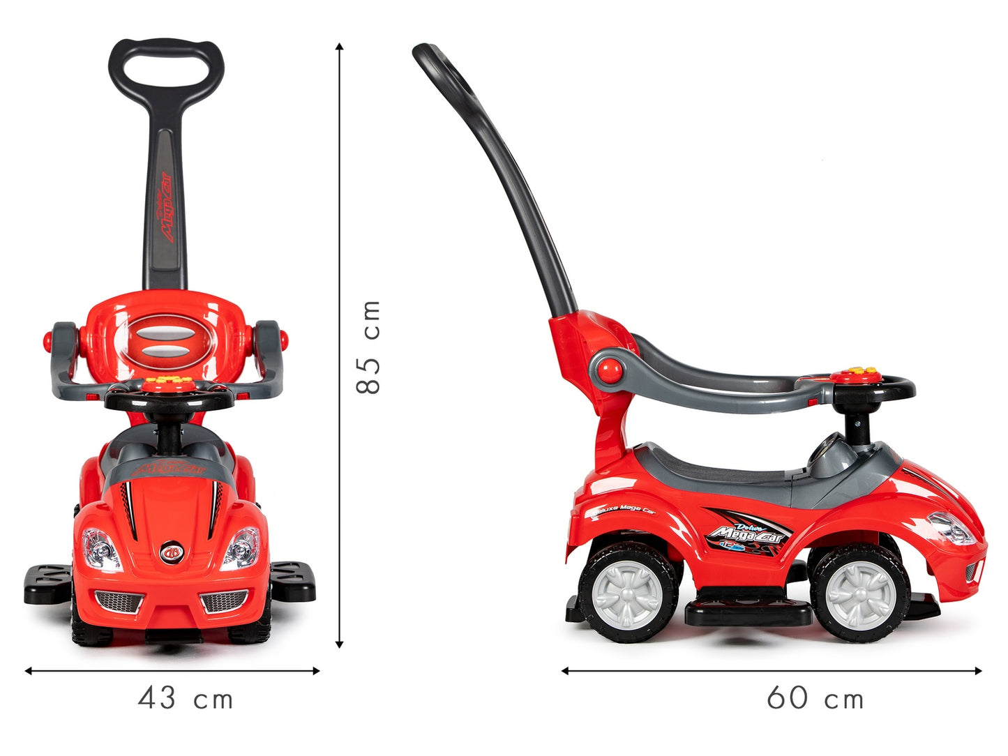 Ride On Toy Push Car Walker with handle 3in1-red