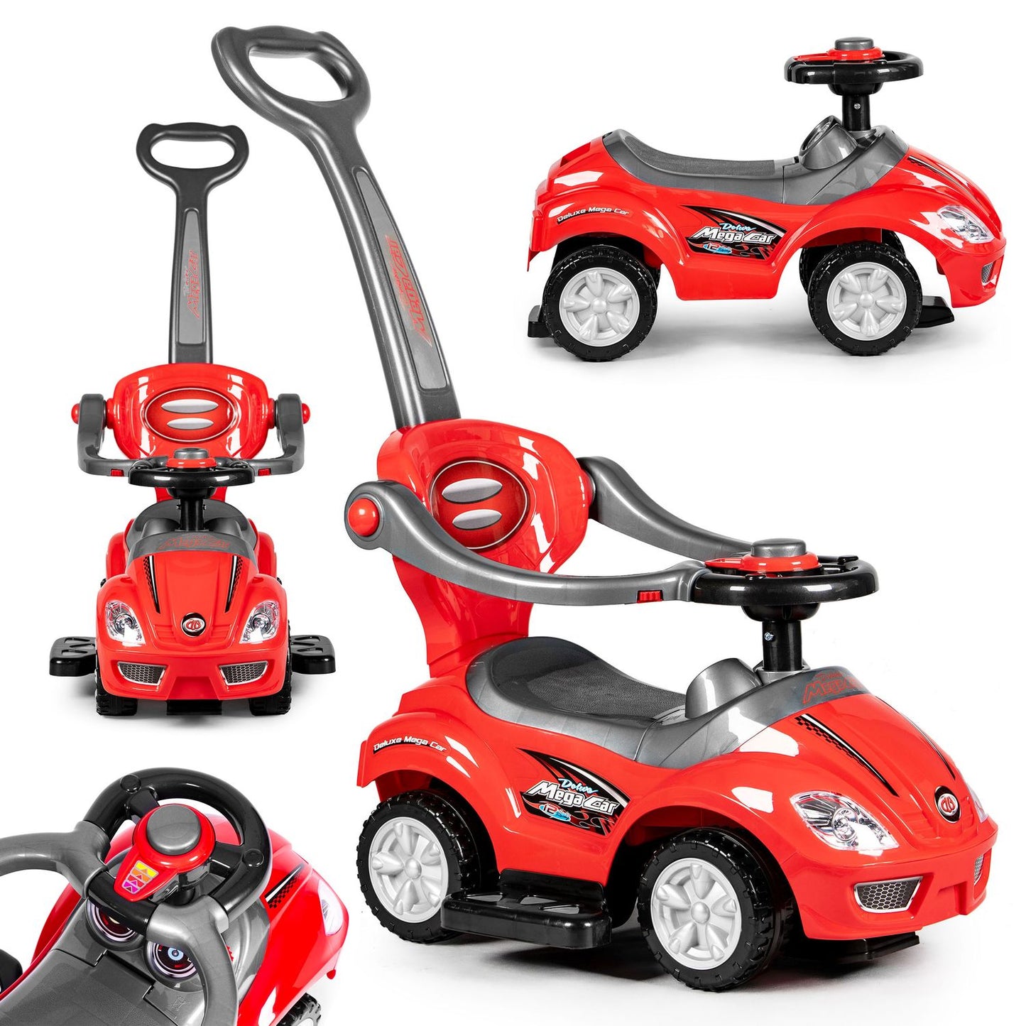 Ride-on, walker, pusher 3in1 deluxe red