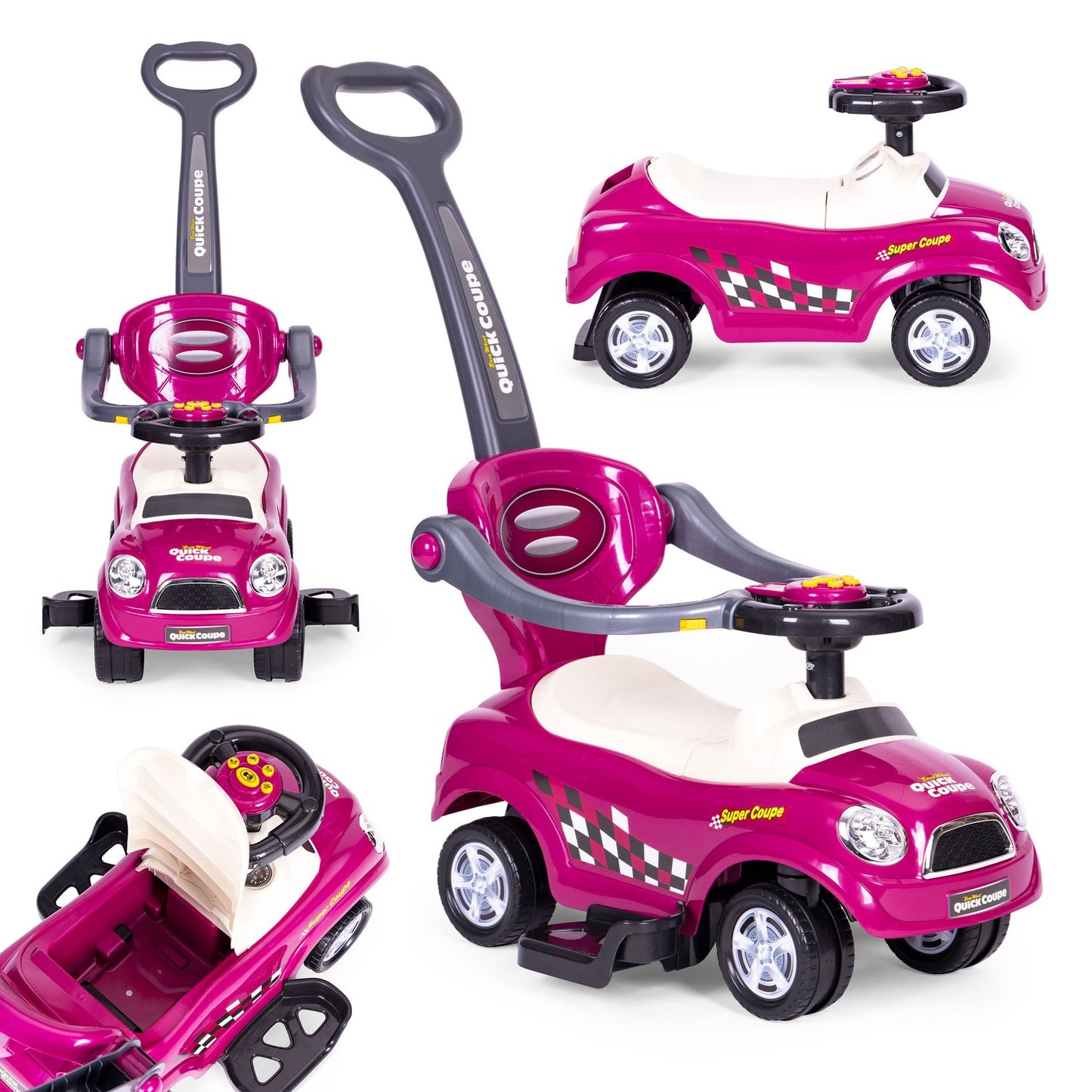 Rider walker pusher swivel wheels handle sounds
