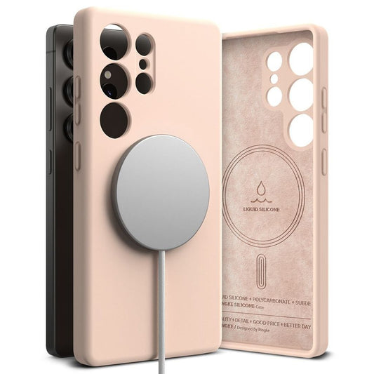 Ringke Silikon Magsafe-skal till Samsung Galaxy S25 Ultra - Rosa