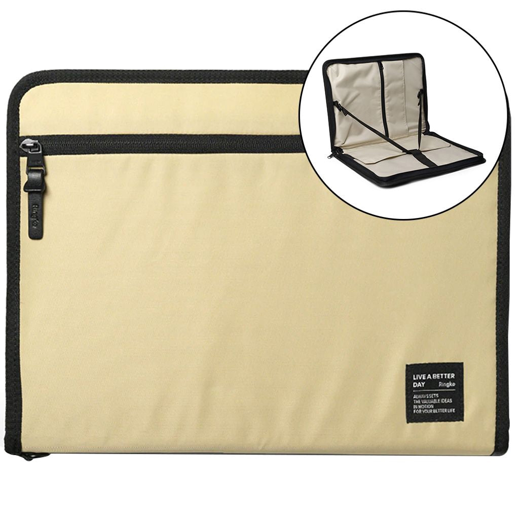 Ringke Smart Zip-väska För En Laptop Upp Till 13" Med Stativ - Beige