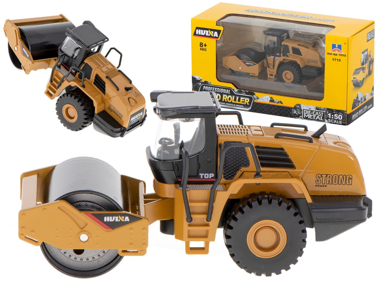 Road roller construction car Die-Cast metal model H-Toys 1715 1:50