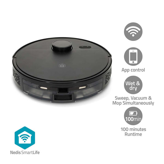 Robot Vacuum Cleaner, Laser Navigation, Wi-Fi, Black