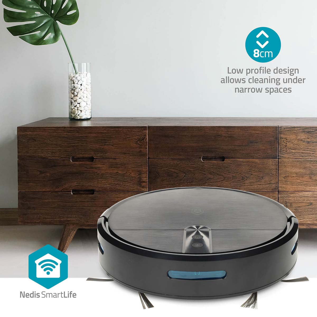 Robot Vacuum Cleaner, Wi-Fi, 0.6L, Auto Charge, 2hr Run Time