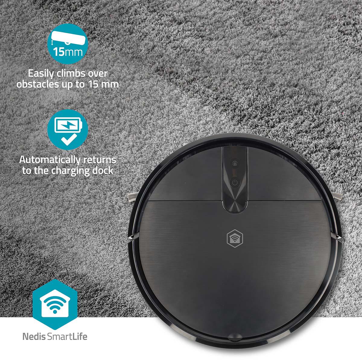 Robot Vacuum Cleaner, Wi-Fi, 0.6L, Auto Charge, 2hr Run Time