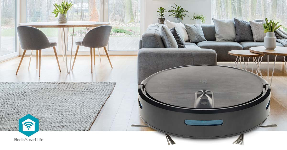 Robot Vacuum Cleaner, Wi-Fi, 0.6L, Auto Charge, 2hr Run Time