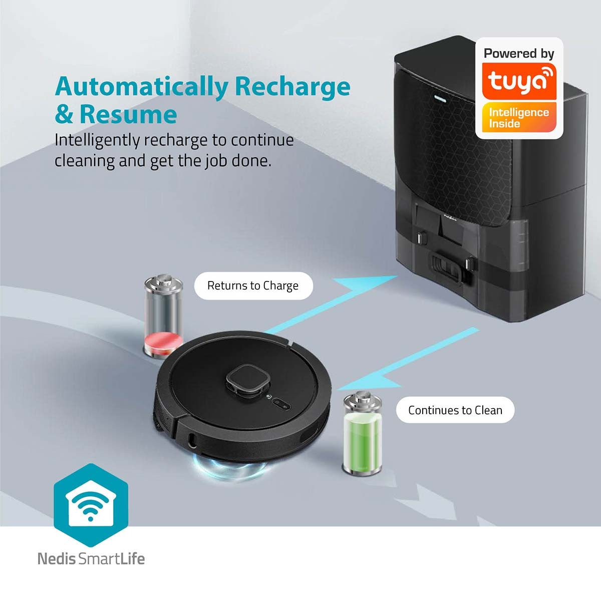 Robot Vacuum Cleaner with Laser Navigation, Wi-Fi, 3-Hour Runtime