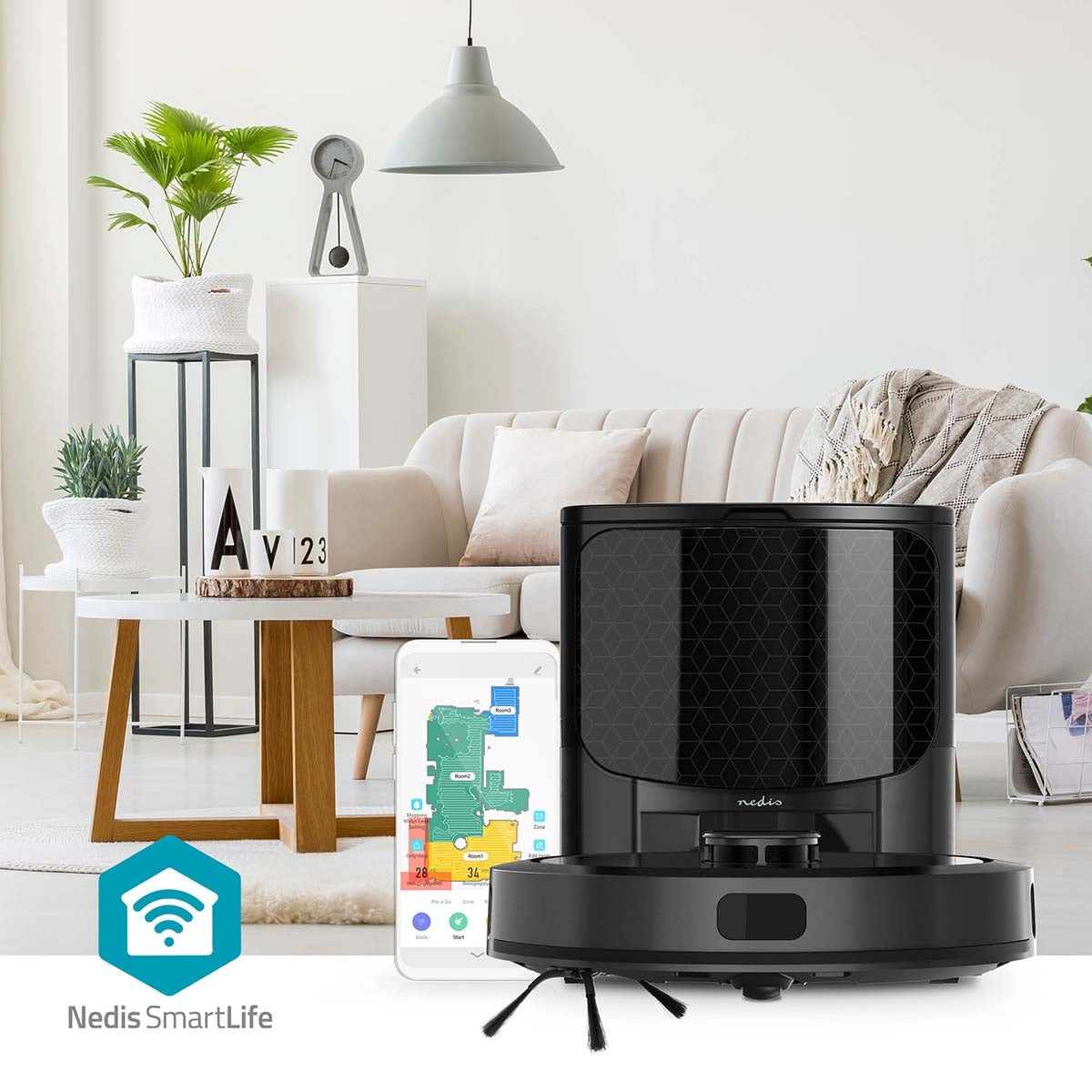 Robot Vacuum Cleaner with Laser Navigation, Wi-Fi, 3-Hour Runtime