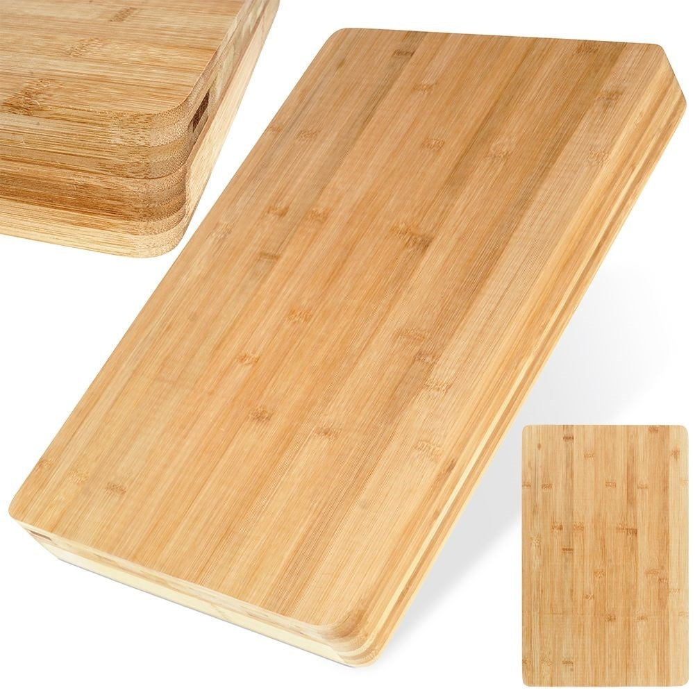 Robust bamboo cutting board for cutting and serving food