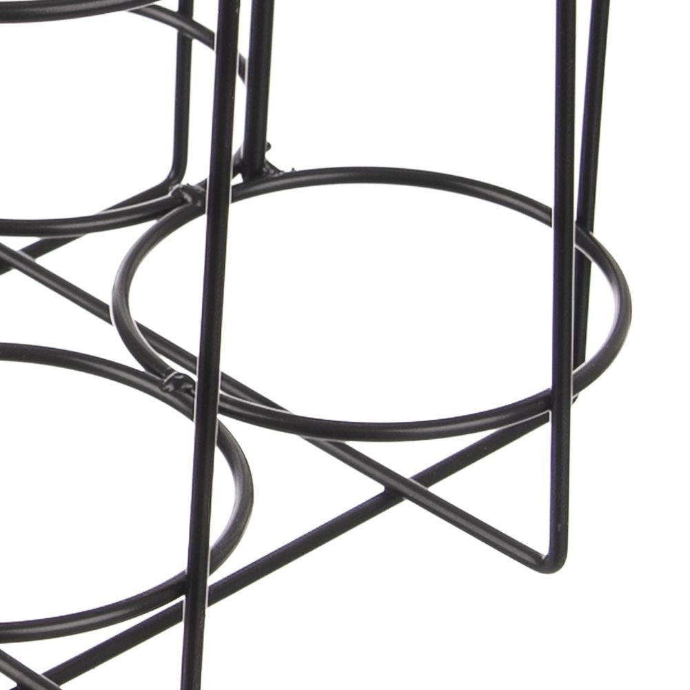 Robust metal basket for six bottles with wooden handle