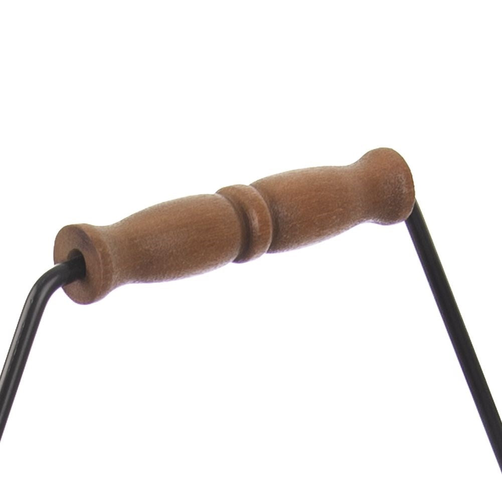 Robust metal basket for six bottles with wooden handle
