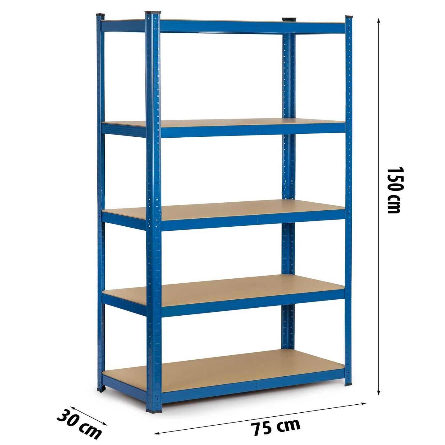 Robust metal shelf for storage, 150 x 75 x 30 cm - Humberg 4842
