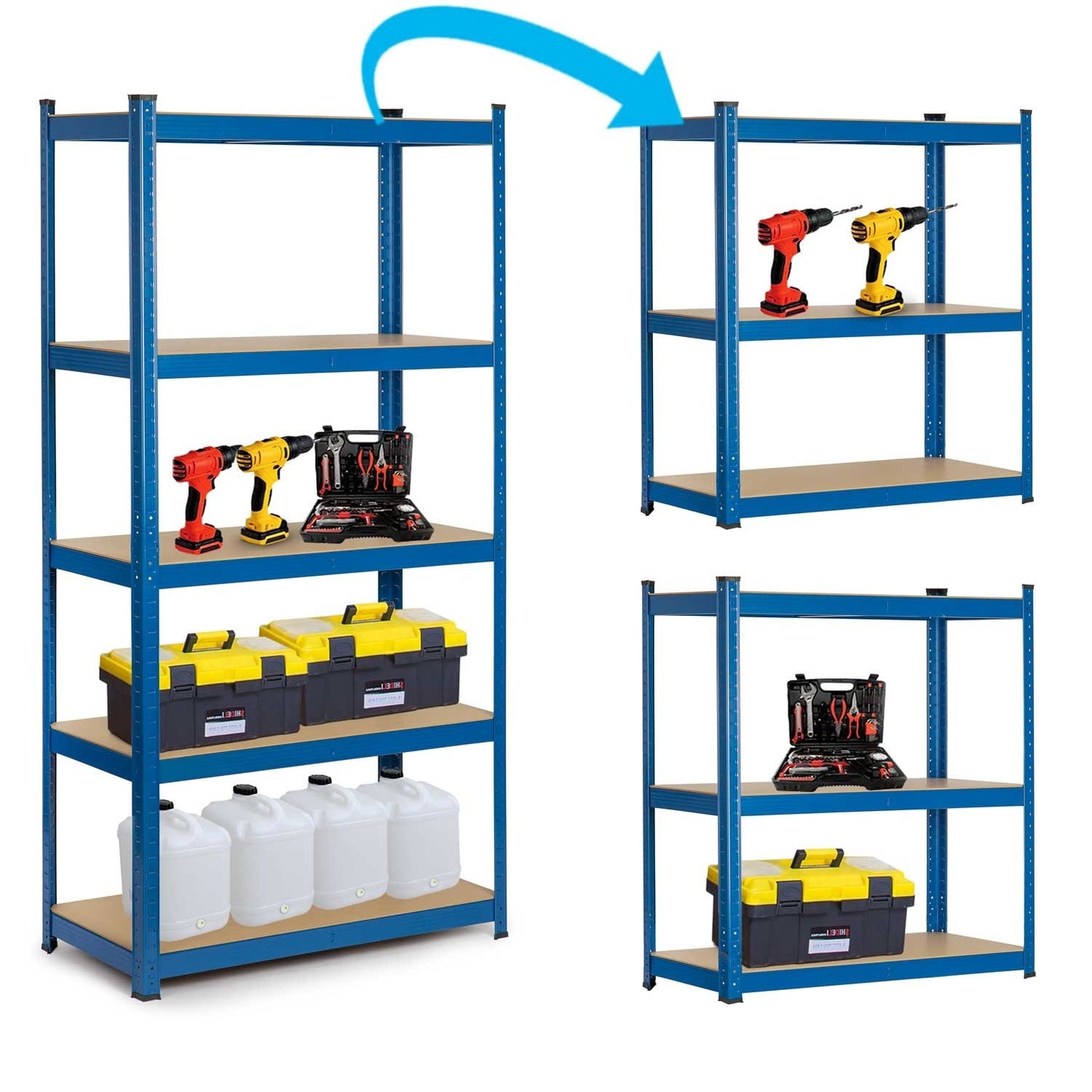 Robust metal shelf for storage, 180 x 90 x 40 cm, Humberg 4848