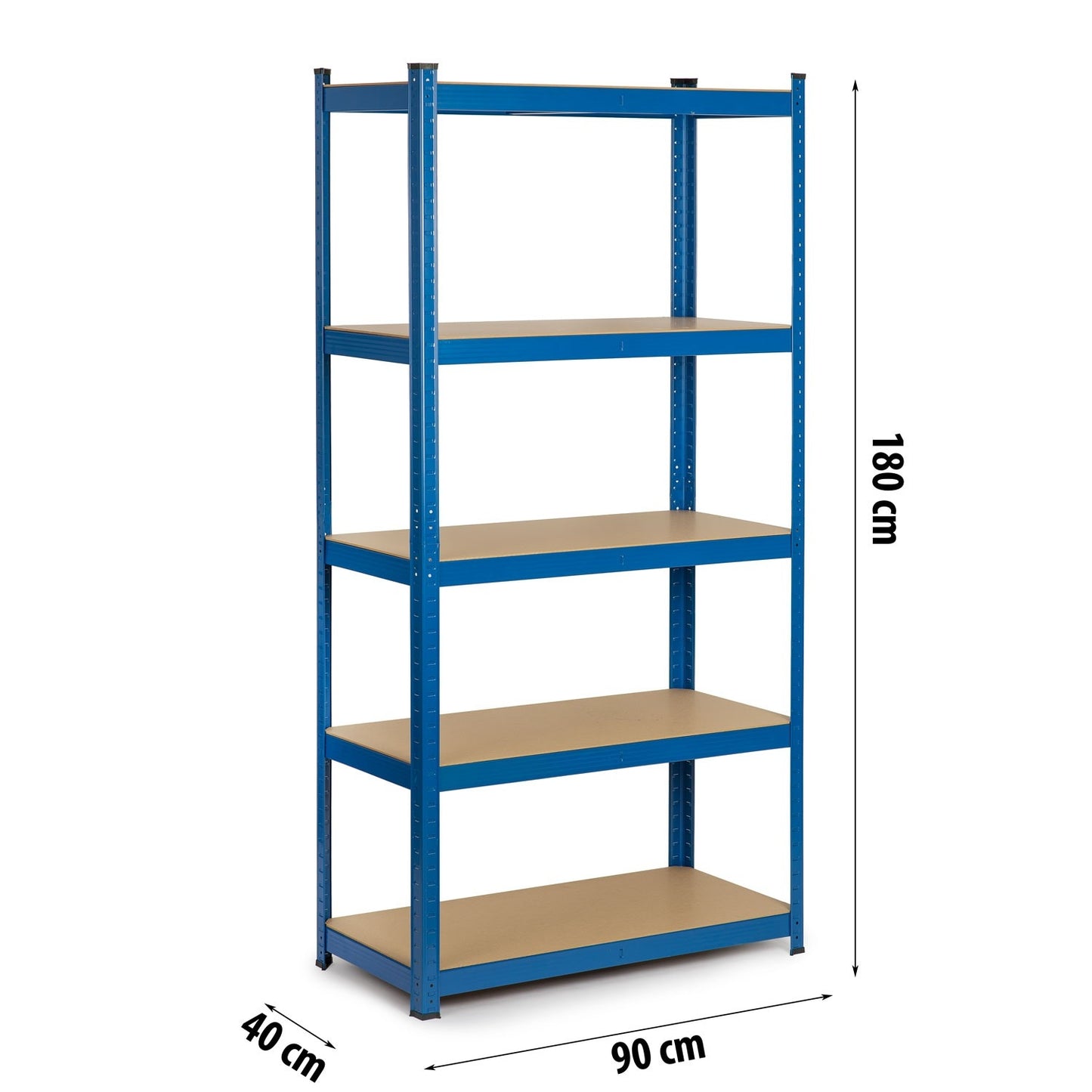 Robust metal shelf for storage, 180 x 90 x 40 cm, Humberg 4848