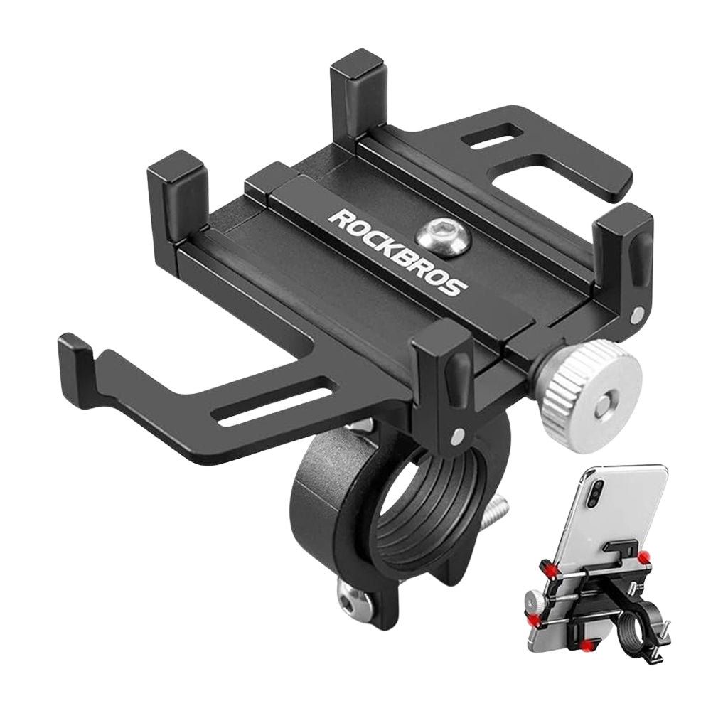 Rockbro Alloy Bicycle Phone Holder Aluminum - Black