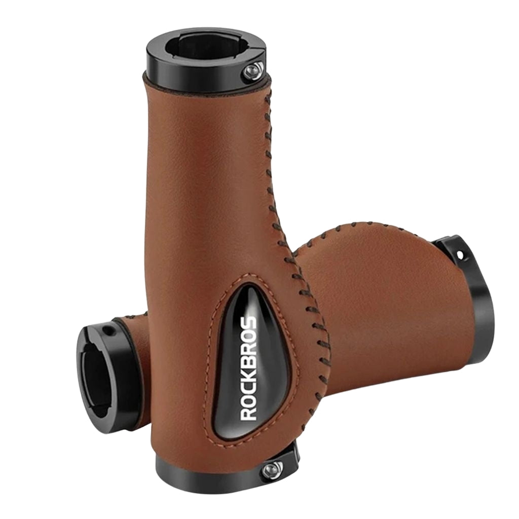 Rockbros bicycle grip leather - brown