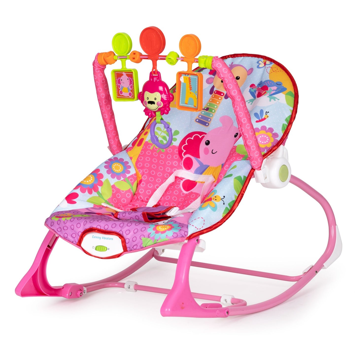 Rocker bouncer 2in1 vibrations sounds toys adjustable