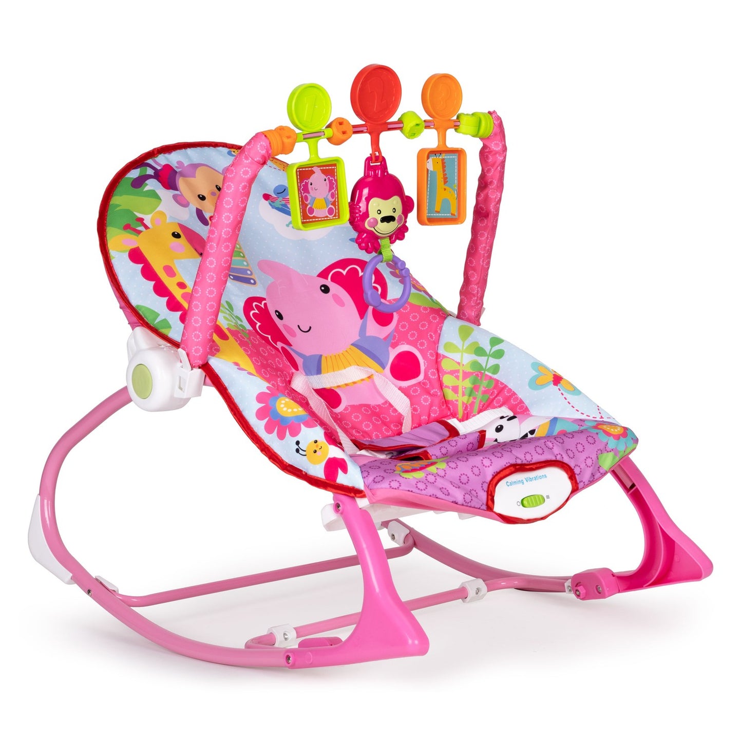 Rocker bouncer 2in1 vibrations sounds toys adjustable