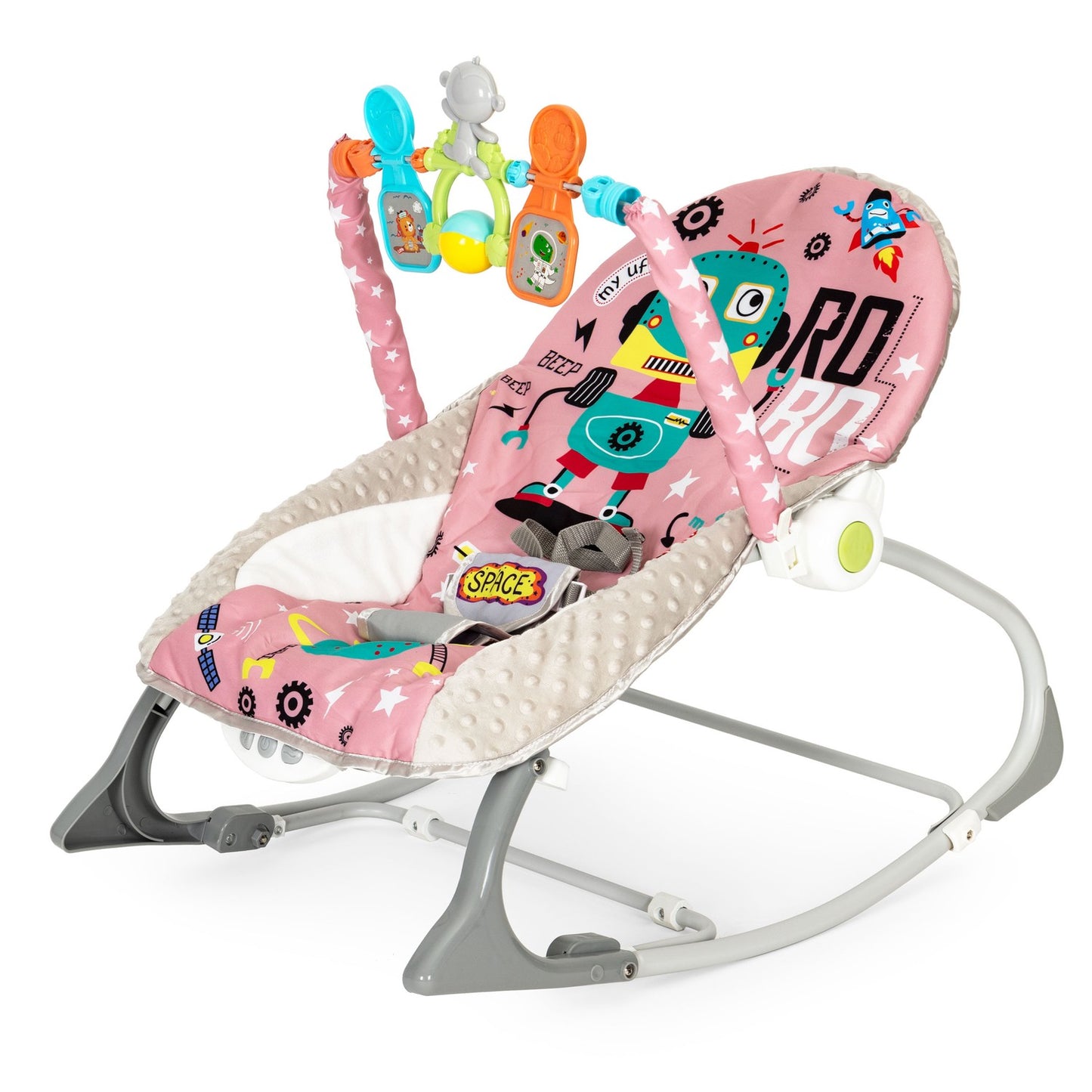 Rocking chair 2-in-1 with vibrations, sounds, regulation, ECOTOYS