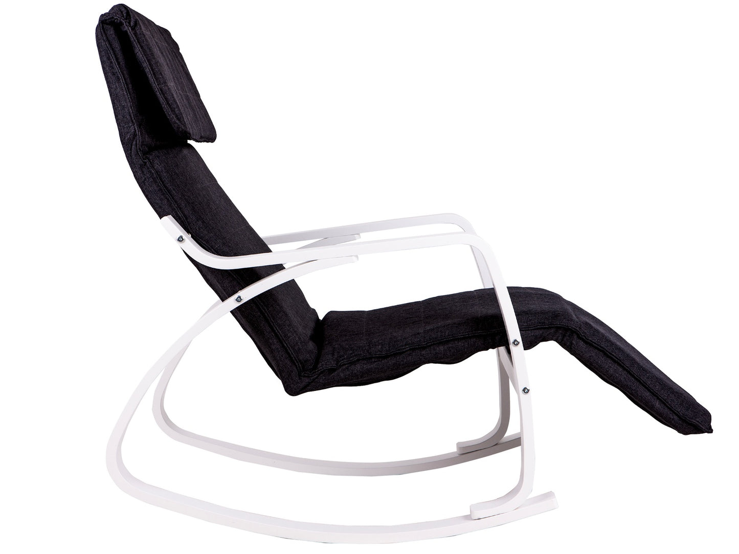 Rocking chair adjustable footrest white and black
