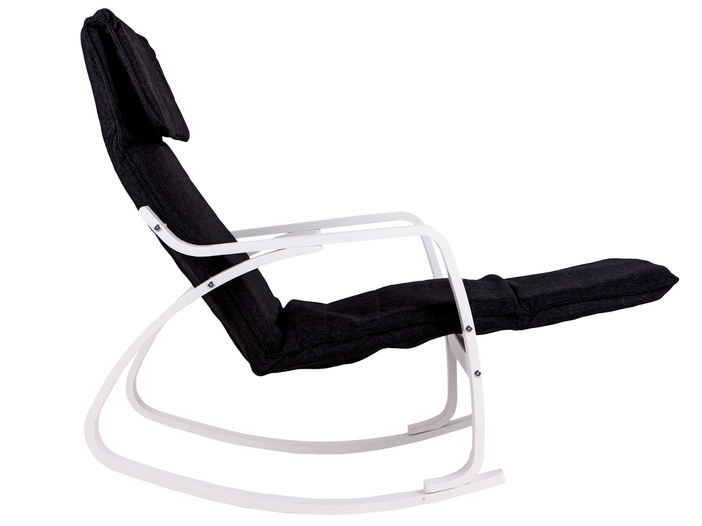 Rocking chair adjustable footrest white and black
