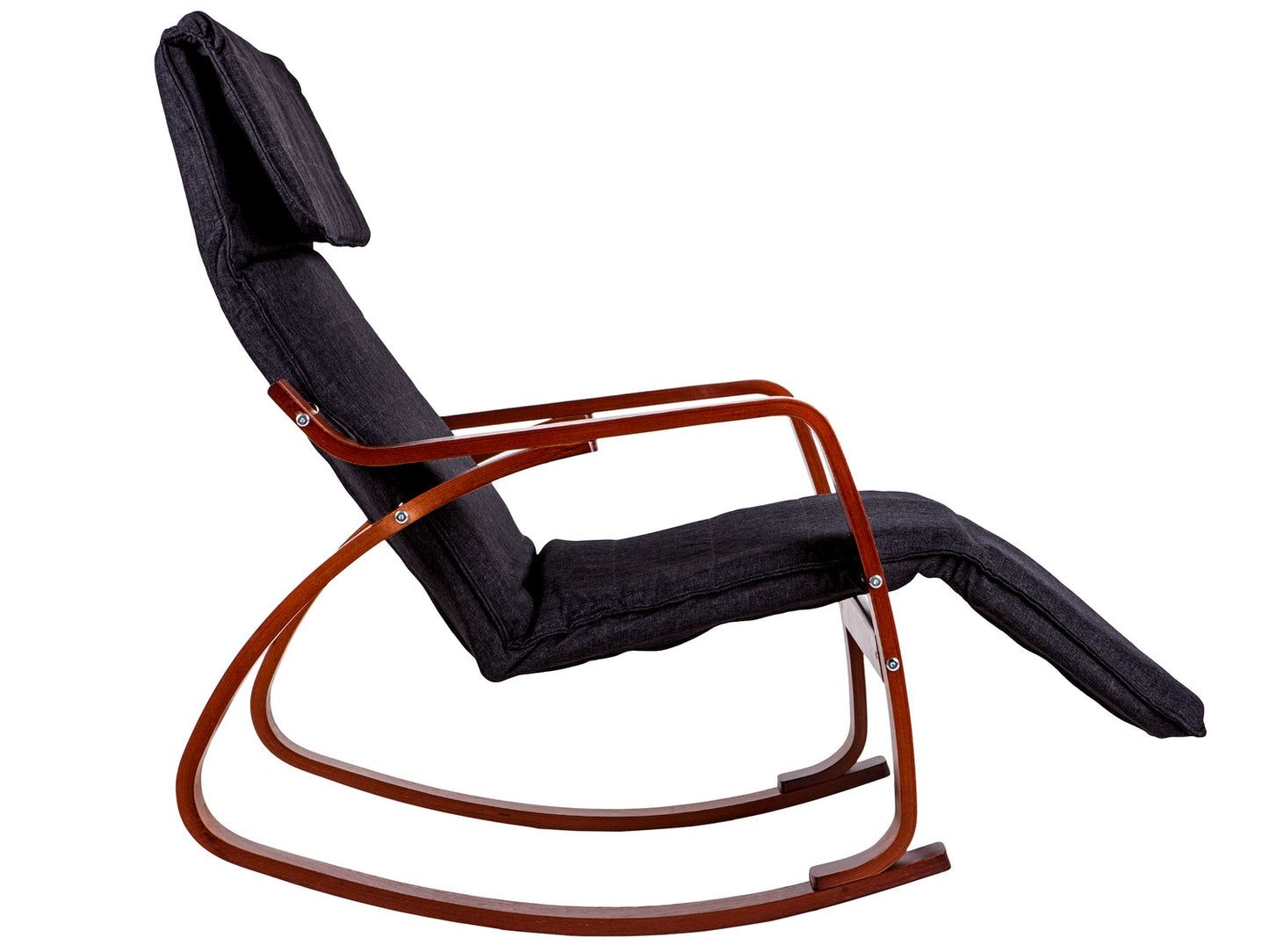 Rocking chair adjustable footrest wooden arms