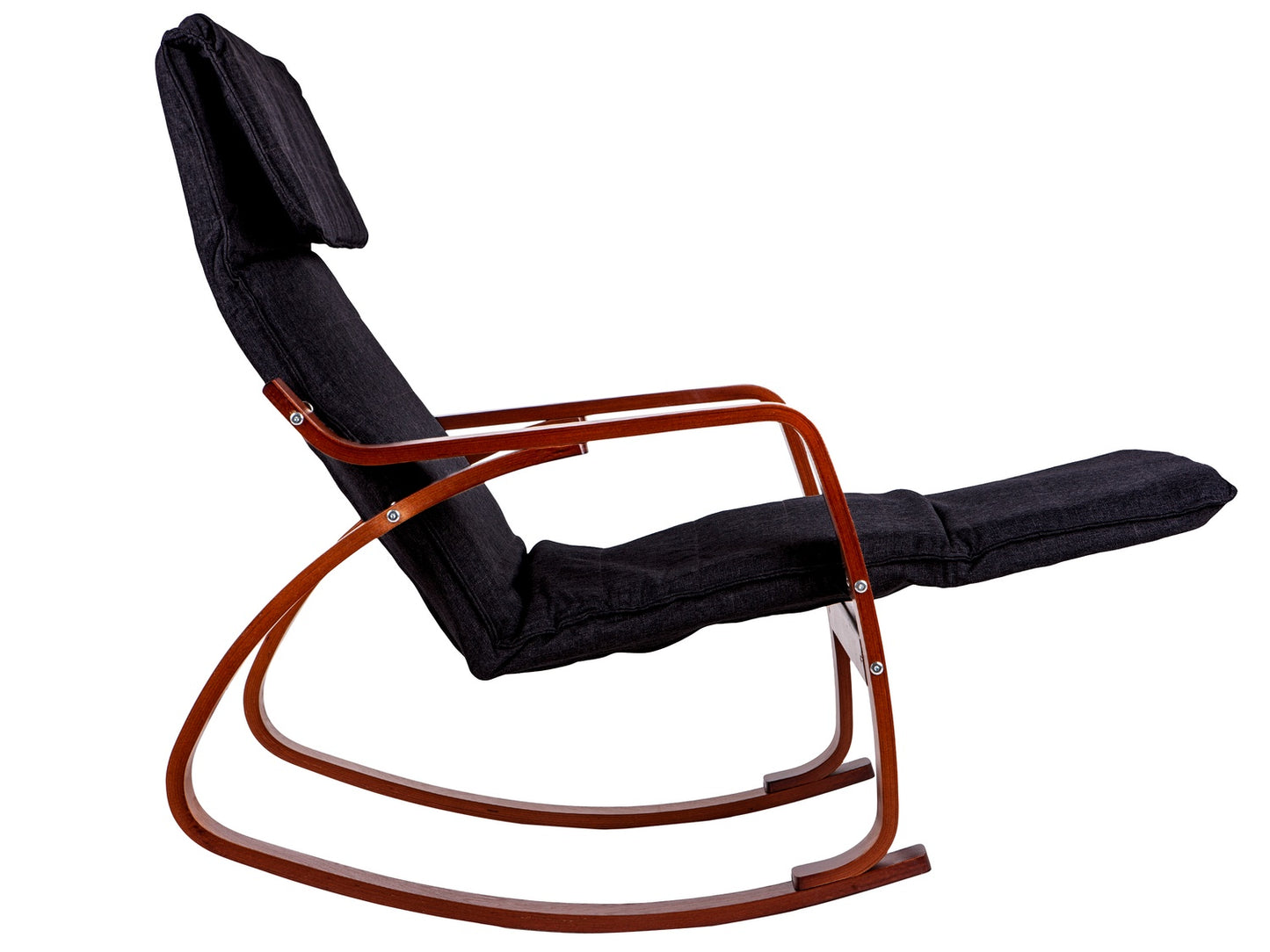 Rocking chair adjustable footrest wooden arms