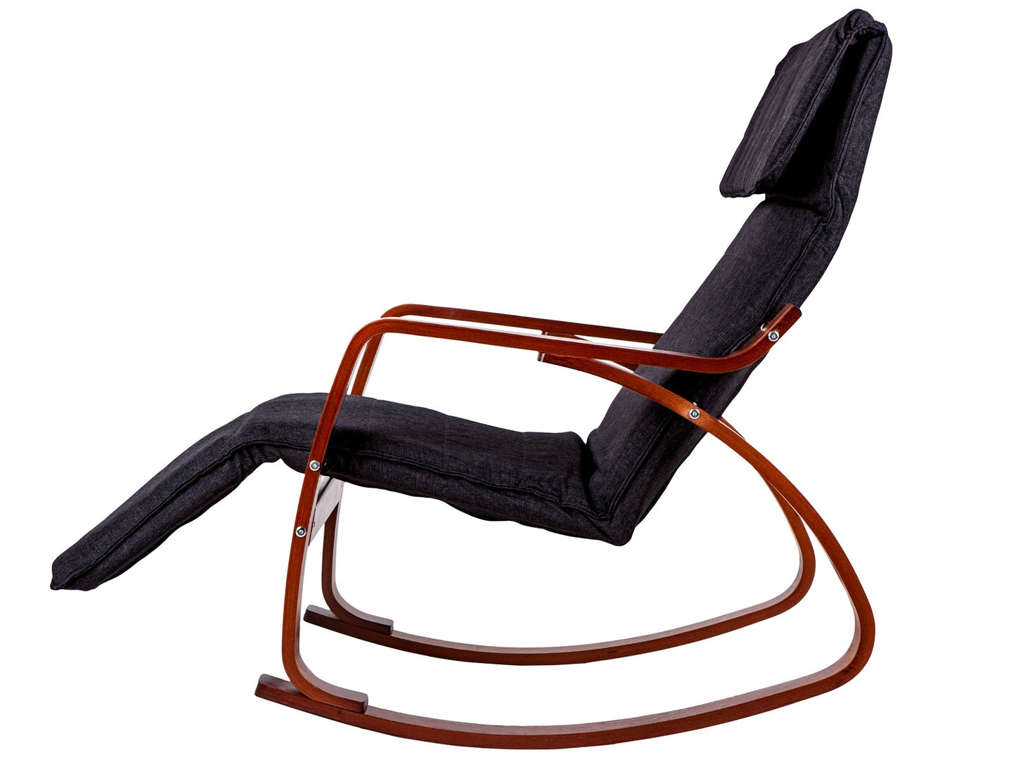 Rocking chair adjustable footrest wooden arms