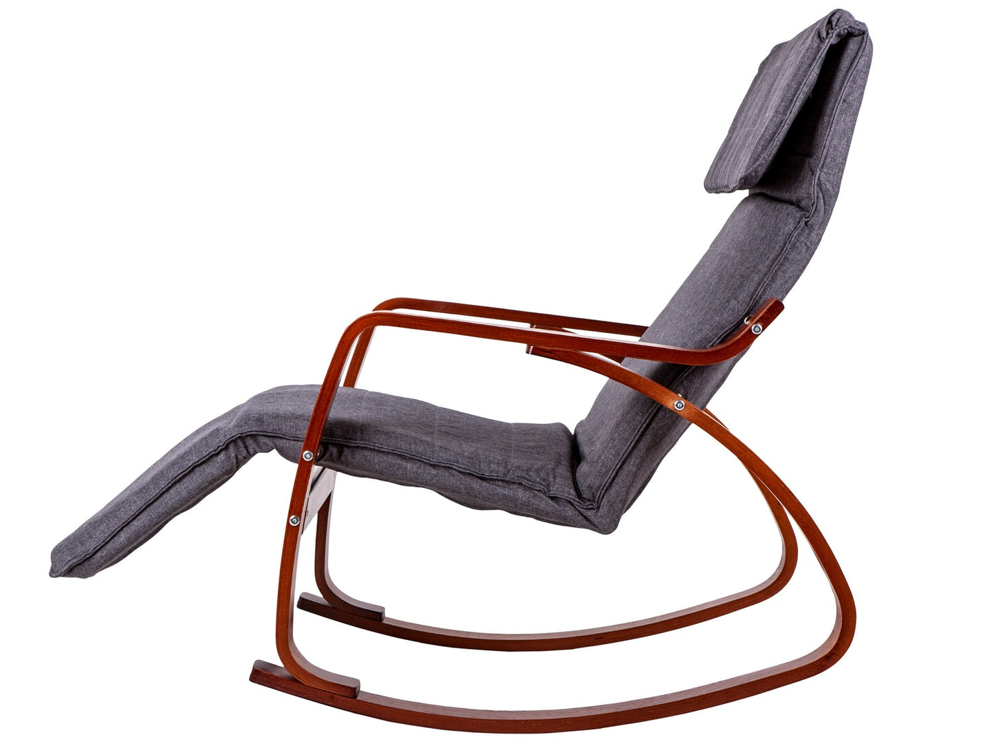 Rocking chair adjustable footrest wooden arms