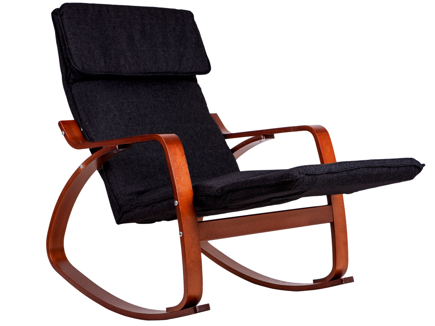 Rocking chair adjustable footrest wooden arms