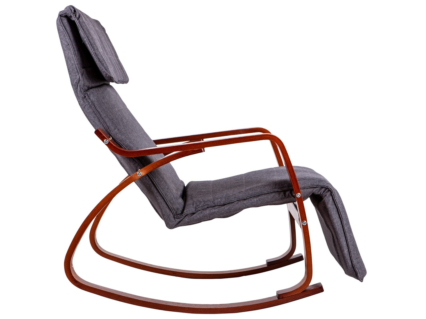 Rocking chair adjustable footrest wooden arms