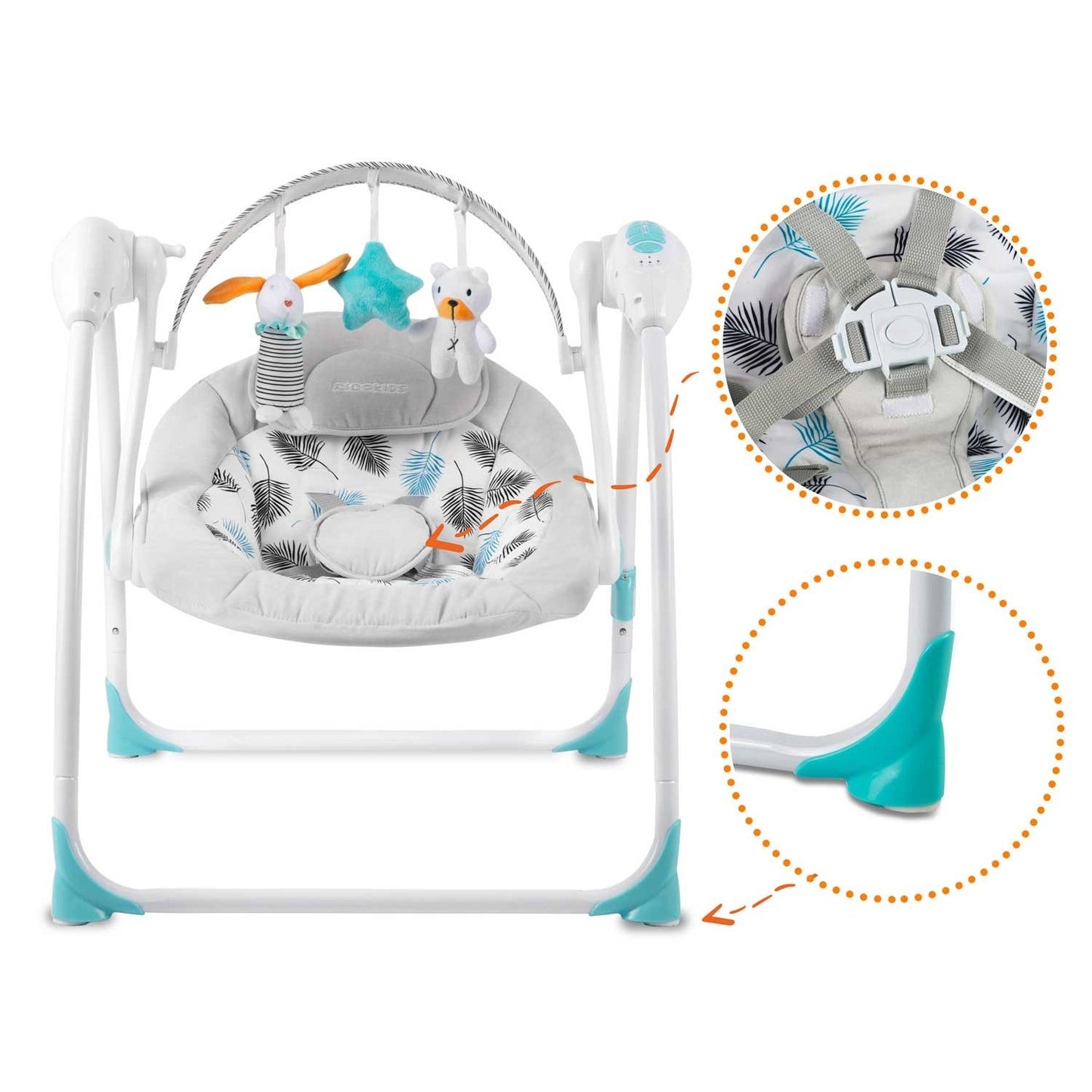 Rocking chair automatic with music turquoise Ricokids 7326